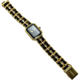 シャネル CHANEL プルミエール M H0001 ブラック ゴールドメッキ クオーツ レディース 腕時計