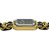 シャネル CHANEL プルミエール S H0001 ブラック ゴールドメッキ クオーツ レディース 腕時計