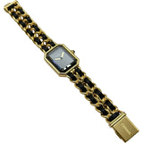 シャネル CHANEL プルミエール S H0001 ブラック ゴールドメッキ クオーツ レディース 腕時計