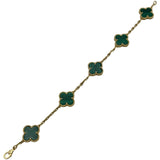 ヴァンクリーフ＆アーペル Van Cleef & Arpels ヴィンテージアルハンブラマラカイト5Pブレス ゴールド Au750 マラカイト ジュエリー