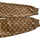 ルイ・ヴィトン LOUIS VUITTON モノグラム総柄タウアリングフーデッドパーカー FQST03 キャメル コットン メンズ パーカー