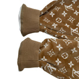 ルイ・ヴィトン LOUIS VUITTON モノグラム総柄タウアリングフーデッドパーカー FQST03 キャメル コットン メンズ パーカー