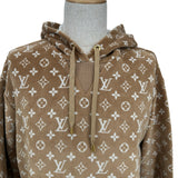 ルイ・ヴィトン LOUIS VUITTON モノグラム総柄タウアリングフーデッドパーカー FQST03 キャメル コットン メンズ パーカー