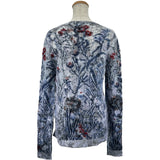 クリスチャン・ディオール Christian Dior フローラルジャガードカシミヤニットセーター 314S78AM421 ブルー カシミヤ レディース セーター