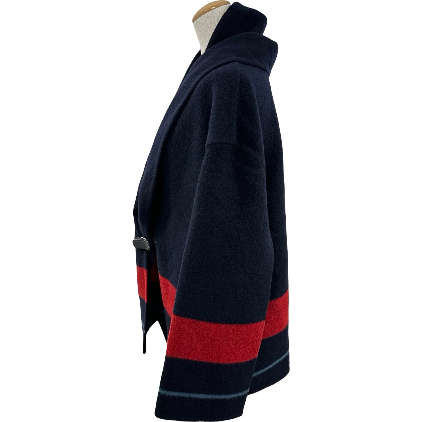 美品 HERMES エルメス ポンチョ カシミヤ混 ロカバール タッセル エルメス HERMES ロカバール カシミヤポンチョコート ネイビー