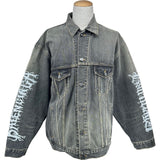 バレンシアガ BALENCIAGA メタルロゴラージフィットデニムジャケット 773804 グレー デニム メンズ デニムジャケット