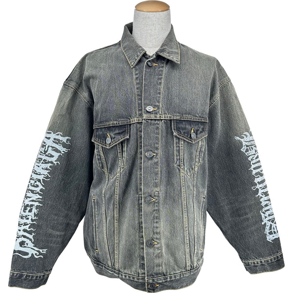 バレンシアガ BALENCIAGA メタルロゴラージフィットデニムジャケット