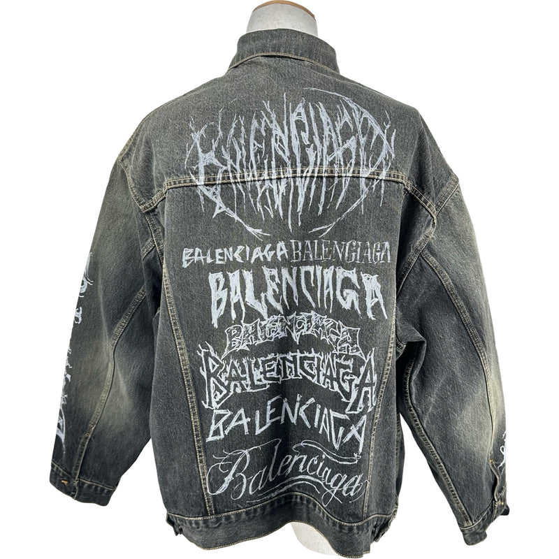 バレンシアガ BALENCIAGA メタルロゴラージフィットデニムジャケット