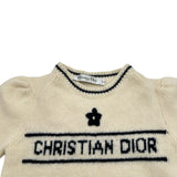 クリスチャン・ディオール Christian Dior ロゴジャガードカシミヤ混半袖ニットセーター 154S09AM305 アイボリー ウール レディース セーター
