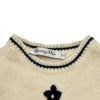 クリスチャン・ディオール Christian Dior ロゴジャガードカシミヤ混半袖ニットセーター 154S09AM305 アイボリー ウール レディース セーター
