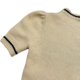 クリスチャン・ディオール Christian Dior ロゴジャガードカシミヤ混半袖ニットセーター 154S09AM305 アイボリー ウール レディース セーター