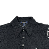 ルイ・ヴィトン LOUIS VUITTON スパンコールフラワーレース半袖ブラウス FHBB81 ブラック コットン レディース ブラウス