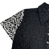 ルイ・ヴィトン LOUIS VUITTON スパンコールフラワーレース半袖ブラウス FHBB81 ブラック コットン レディース ブラウス