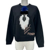 フェンディ FENDI カートリモチーフスウェットシャツ ブラック レーヨン レディース スウェット