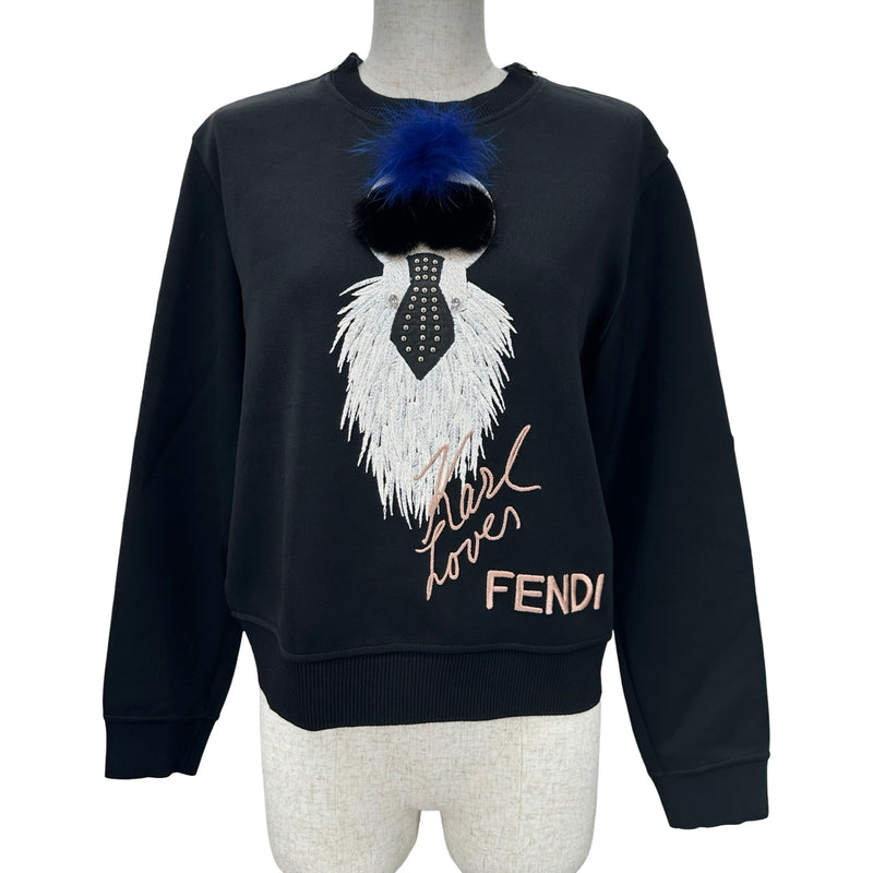 フェンディ FENDI カートリモチーフスウェットシャツ ブラック