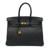 エルメス HERMES バーキン35 T刻 ブラック ゴールド金具 トゴ レディース ハンドバッグ