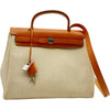 エルメス HERMES エールバッグPM □D刻印 エクリュ/ゴールド シルバー金具 トワル ハンター レディース ハンドバッグ ショルダーバッグ