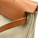 エルメス HERMES エールバッグPM □D刻印 エクリュ/ゴールド シルバー金具 トワル ハンター レディース ハンドバッグ ショルダーバッグ