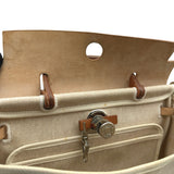 エルメス HERMES エールバッグPM □D刻印 エクリュ/ゴールド シルバー金具 トワル ハンター レディース ハンドバッグ ショルダーバッグ