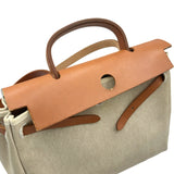 エルメス HERMES エールバッグPM □D刻印 エクリュ/ゴールド シルバー金具 トワル ハンター レディース ハンドバッグ ショルダーバッグ
