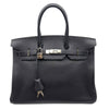 エルメス HERMES バーキン35 □H刻 ブルーオーシャン シルバー金具 トゴ レディース ハンドバッグ