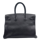 エルメス HERMES バーキン35 □H刻 ブルーオーシャン シルバー金具 トゴ レディース ハンドバッグ