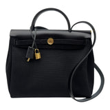 エルメス HERMES エールバッグジップPM K刻 ブラック ゴールド金具 トワル/ハンター レディース ショルダーバッグ