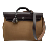 エルメス HERMES エールバッグジップ39 W刻 エベンヌ シルバー金具 トワル/ハンター メンズ ショルダーバッグ
