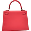 エルメス HERMES ケリー25 外縫い D刻印 ローズリップスティック シルバー金具 シェーブル レディース ハンドバッグ ショルダーバッグ