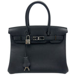 エルメス HERMES バーキン30 G刻印 ブラック シルバー金具 トゴ レディース ハンドバッグ