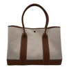 エルメス HERMES ネオガーデン41 K刻 エクリュ/ゴールド シルバー金具 トワル/レザー メンズ トートバッグ