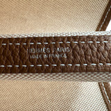 エルメス HERMES ネオガーデン41 K刻 エクリュ/ゴールド シルバー金具 トワル/レザー メンズ トートバッグ