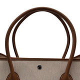 エルメス HERMES ネオガーデン41 K刻 エクリュ/ゴールド シルバー金具 トワル/レザー メンズ トートバッグ
