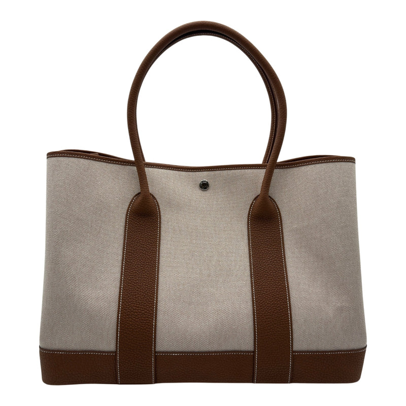 エルメス HERMES ネオガーデン41 K刻 エクリュ/ゴールド シルバー金具