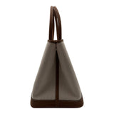 エルメス HERMES ネオガーデン41 K刻 エクリュ/ゴールド シルバー金具 トワル/レザー メンズ トートバッグ