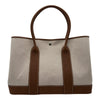 エルメス HERMES ネオガーデン41 K刻 エクリュ/ゴールド シルバー金具 トワル/レザー メンズ トートバッグ