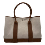 エルメス HERMES ネオガーデン41 K刻 エクリュ/ゴールド シルバー金具 トワル/レザー メンズ トートバッグ