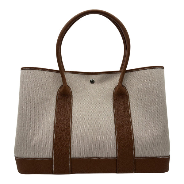 エルメス HERMES ネオガーデン41 K刻 エクリュ/ゴールド シルバー金具