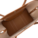 エルメス HERMES ネオガーデン41 K刻 エクリュ/ゴールド シルバー金具 トワル/レザー メンズ トートバッグ