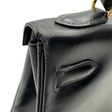 エルメス HERMES ケリー32 内縫い □B刻印 ブラック ゴールド金具 ボックスカーフ レディース ハンドバッグ ショルダーバッグ