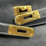 エルメス HERMES ケリー32 内縫い □B刻印 ブラック ゴールド金具 ボックスカーフ レディース ハンドバッグ ショルダーバッグ