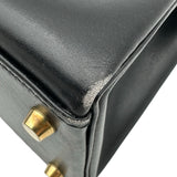 エルメス HERMES ケリー32 内縫い □B刻印 ブラック ゴールド金具 ボックスカーフ レディース ハンドバッグ ショルダーバッグ