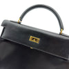 エルメス HERMES ケリー32 内縫い □B刻印 ブラック ゴールド金具 ボックスカーフ レディース ハンドバッグ ショルダーバッグ