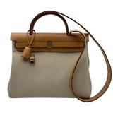 エルメス HERMES エールバッグジップPM U刻 ベージュ/ナチュラル ゴールド金具 トワル/ハンター レディース ショルダーバッグ