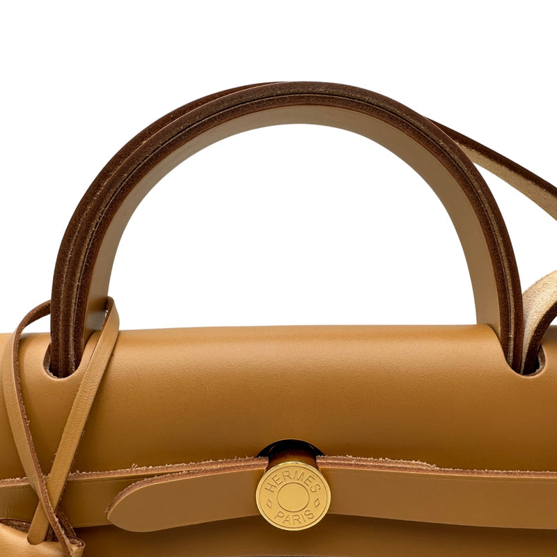 エルメス HERMES エールバッグジップPM U刻 ベージュ/ナチュラル