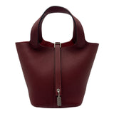 エルメス HERMES ピコタンロックPM B刻 ルージュアッシュ シルバー金具 トリヨンクレマンス レディース ハンドバッグ