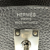 エルメス HERMES ケリー25 内縫い W刻 ブラック シルバー金具 トゴ レディース ハンドバッグ
