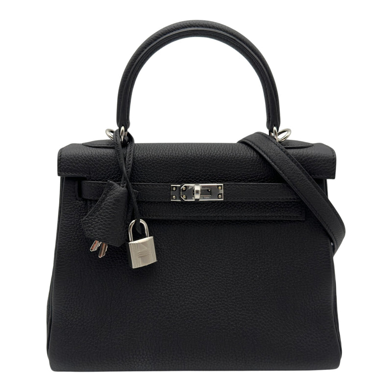 HERMES エルメス ケリー Hカデナ リザード バングル ブラック系 黒 銀 エルメス HERMES ケリー25 内縫い W刻 ブラック シルバー金具 トゴ