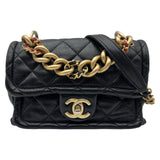 シャネル CHANEL ミニフラップバッグ AS0937 28番台 ブラック ゴールド金具 ラムスキン レディース ショルダーバッグ