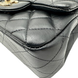 シャネル CHANEL ミニクラシック ハンドバッグ A35200 ブラック ゴールド金具 ラムスキン レディース ショルダーバッグ